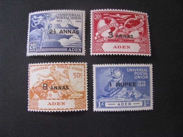 Aden Stamp Set Scott # 32-35 Unused...Free International Shipping! 4