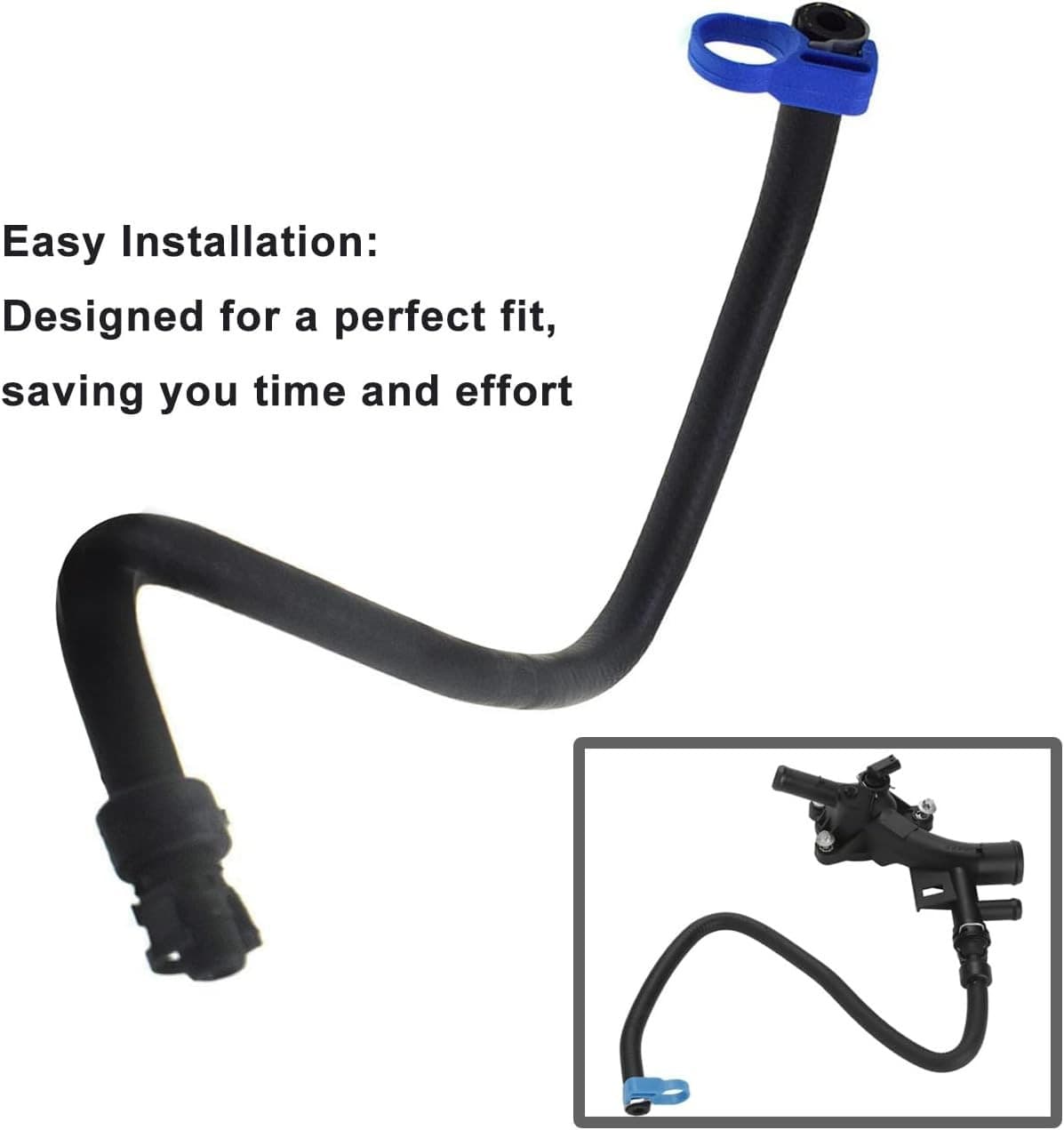 Coolant Bypass Inlet Pipe, Radiator Upper Black, Blue  5