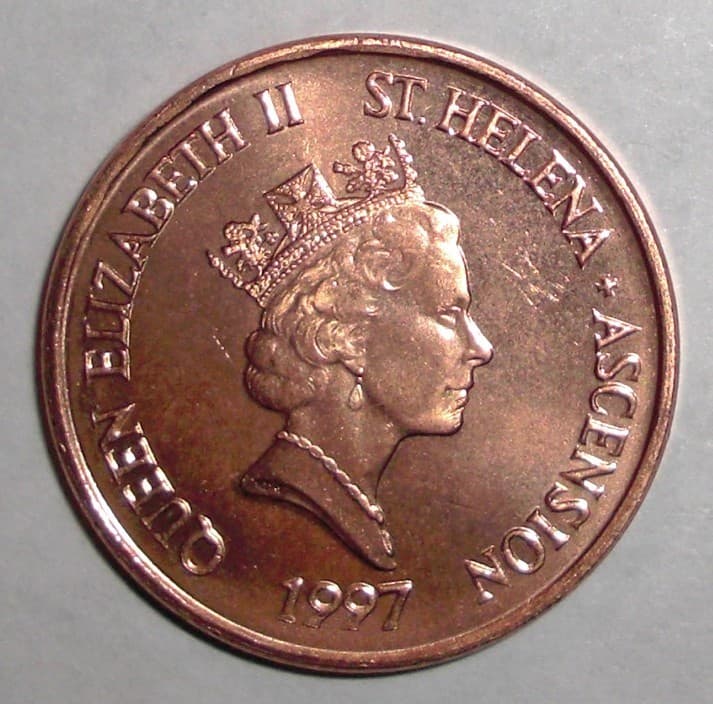 1997 St. Helena 1 penny Coin Tuna Fish Animal Ocean Wildlife 2