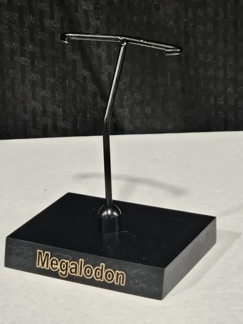 TOP SELLER! Black Megalodon Display Stand shark teeth fossil TOOTH NOT INCLUDED 2