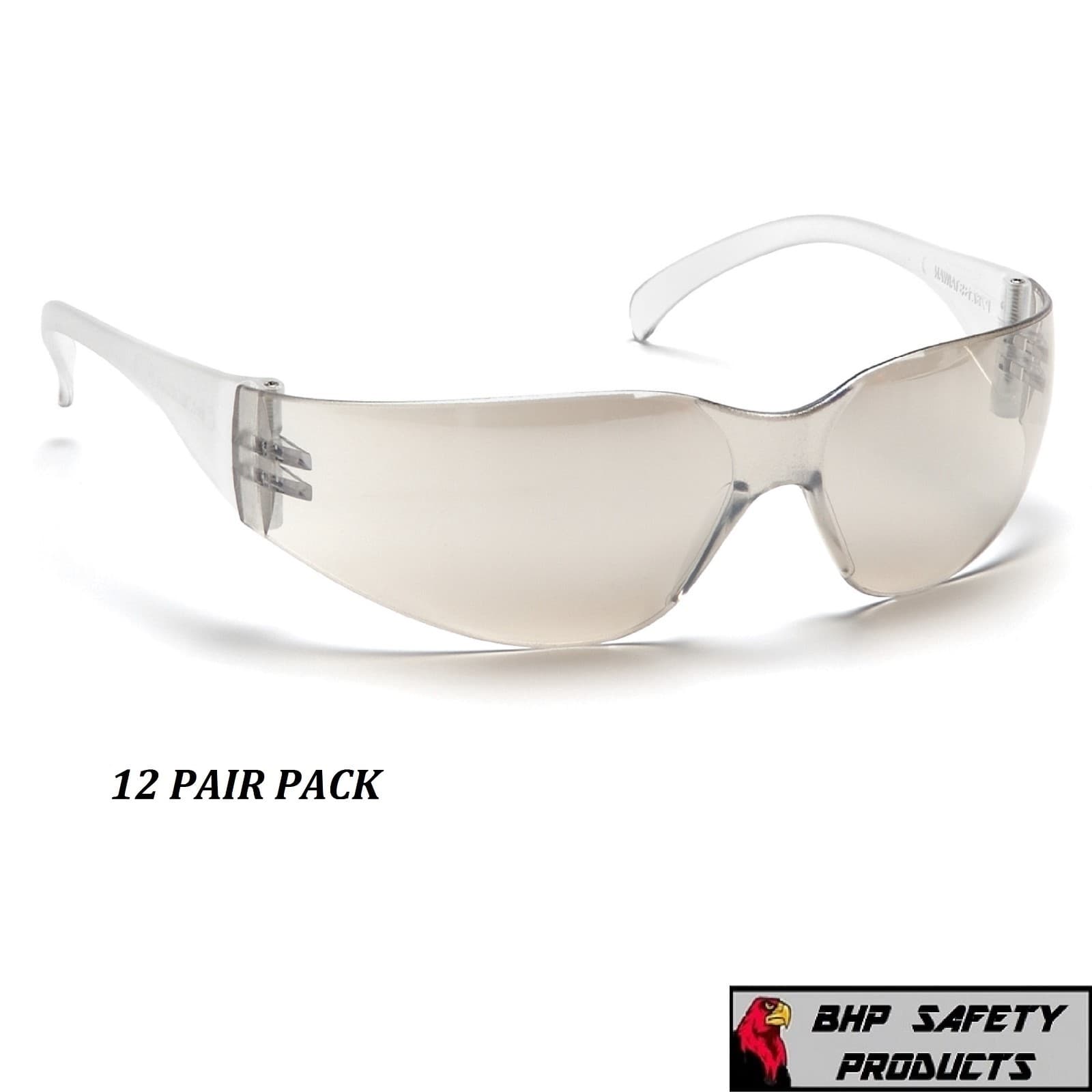PYRAMEX INTRUDER SAFETY GLASSES I/O MIRROR LENS INDOOR/OUTDOOR S4180S (12 PAIR)