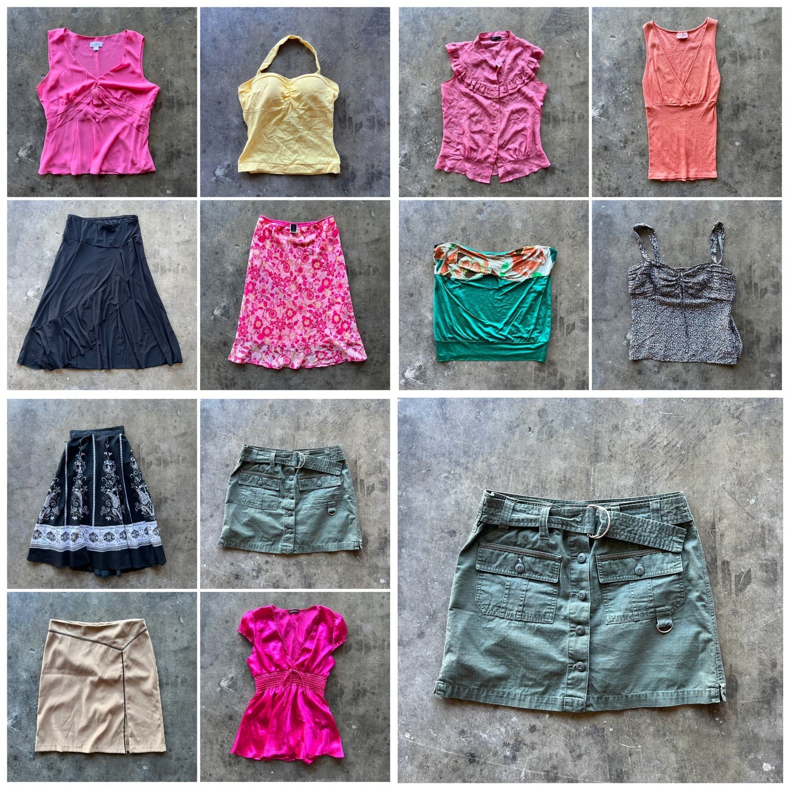15 Pieces Y2K Vintage Wholesale Bundle Mix Women’s Tops & Skirts