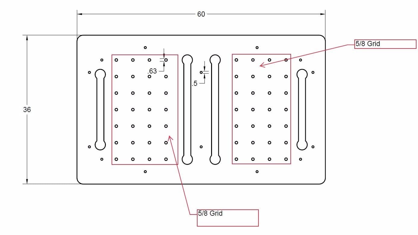 FILE ONLY *** Welding Fixture Chassis Table 3ft x 5ft dxf file for plasma cut 4