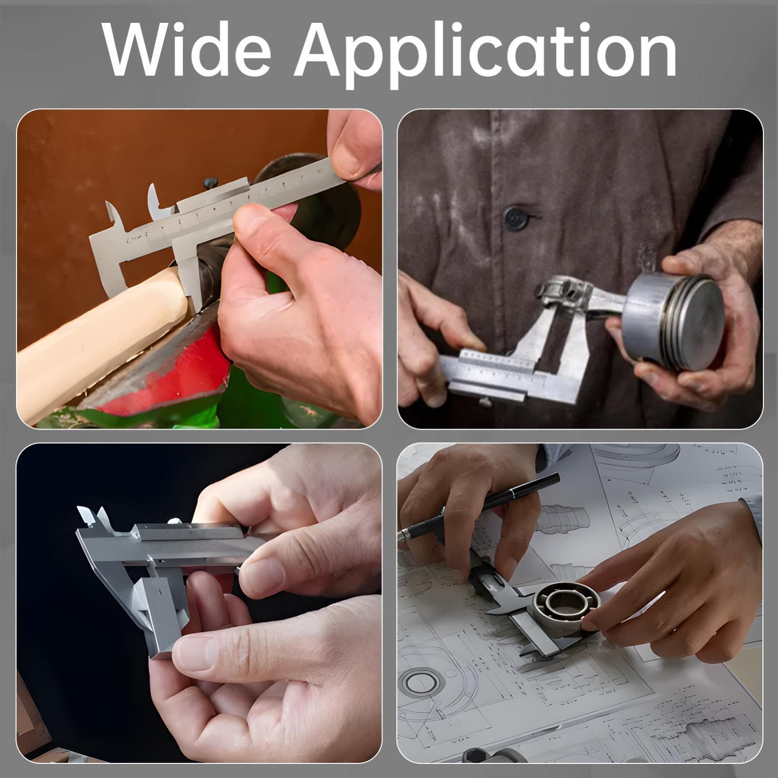 Carbon Steel Vernier Caliper 150mm Gauge Micrometer Measure Tool w/ Clean Cloth 5