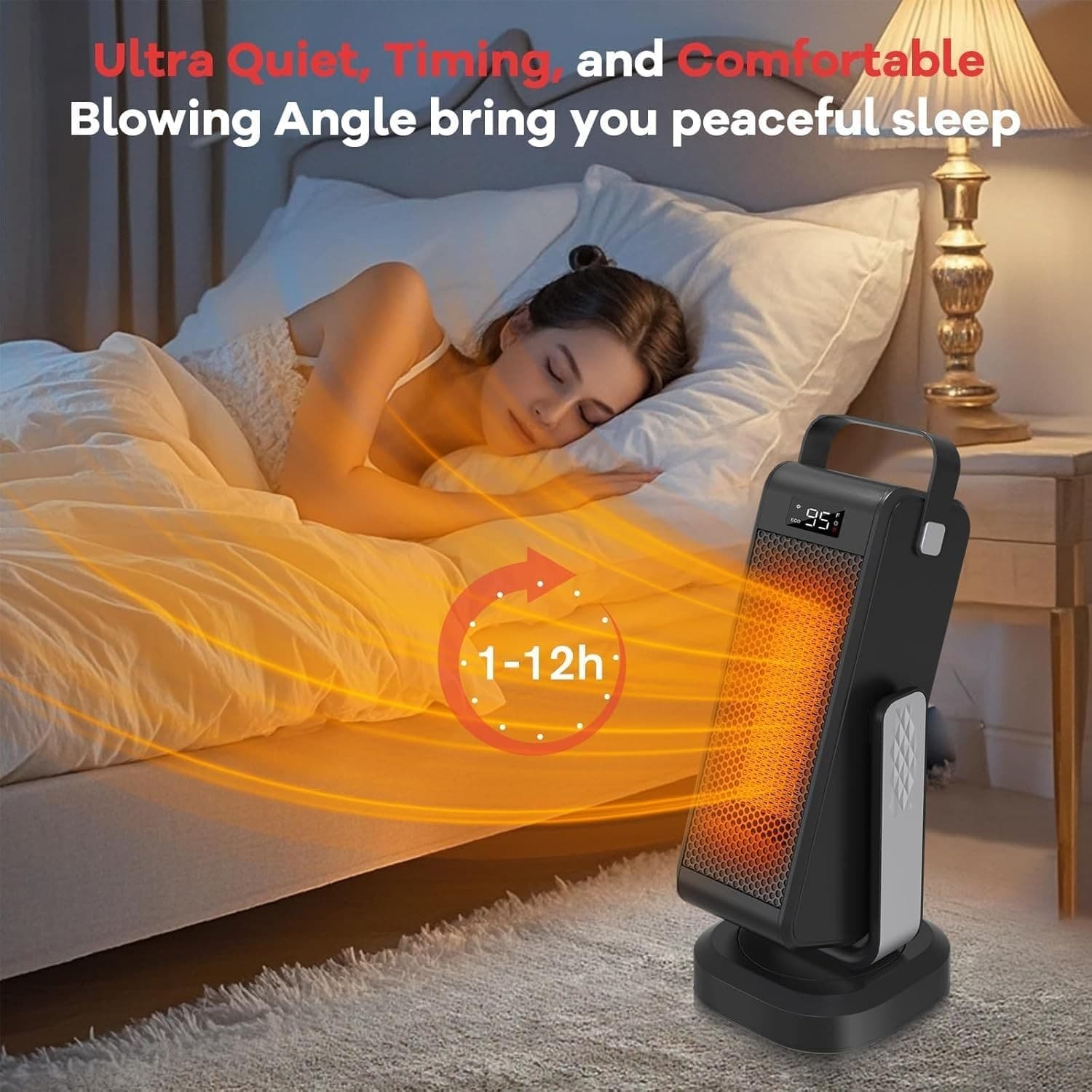 1500W Portable Fast Heater 3D Oscillating 4 Mode/ECO PTC Electric Space Heater 6