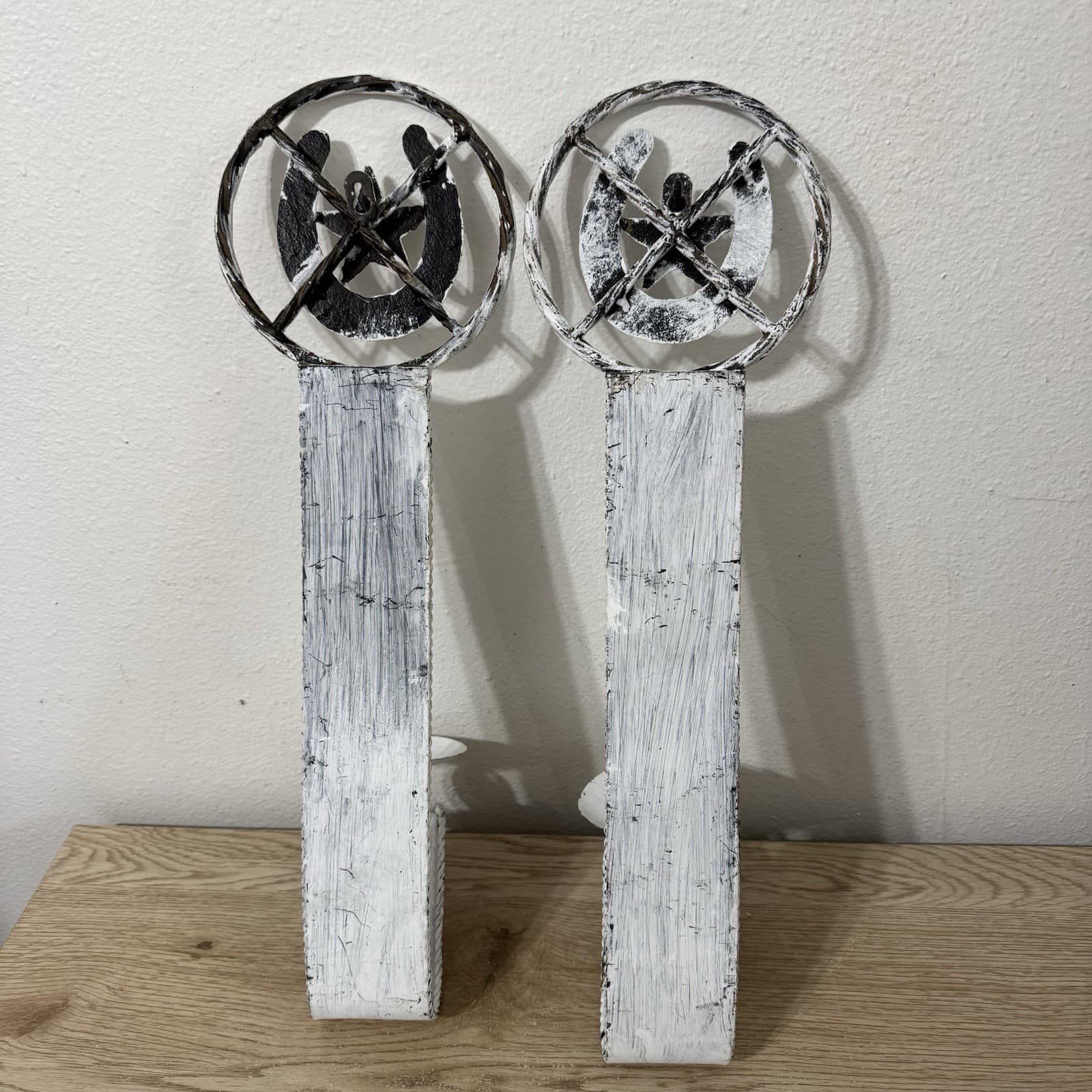 Texas Star Western Candle Wall Sconces Set Of 2 Rustic White Washed Farmhouse 5