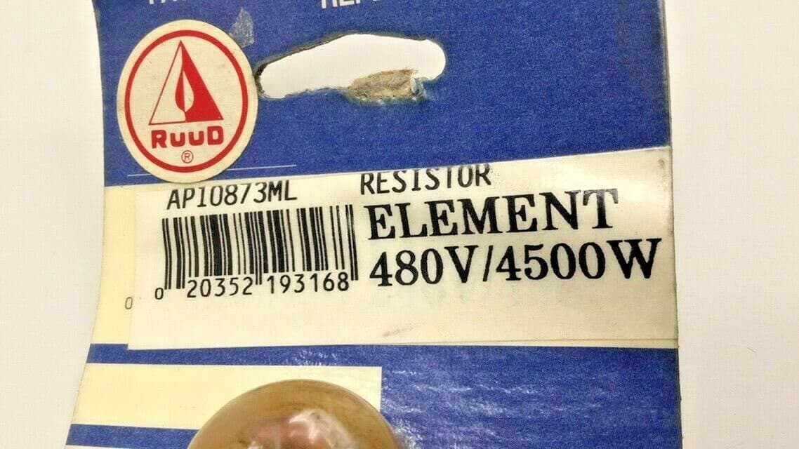 Ruud AP10873ML Resistor Element Water Heater 480V/4500W 2
