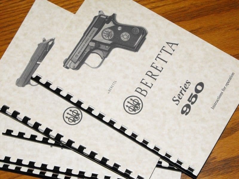BERETTA 950 & 950 BS JET FIRE Pistol Owners Manual