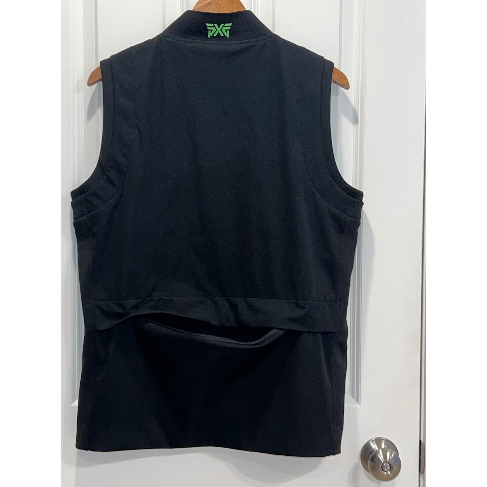 PXG Golf Vest Mens Small Black Sleeveless Full Zip Golfing Sporty Pockets 6