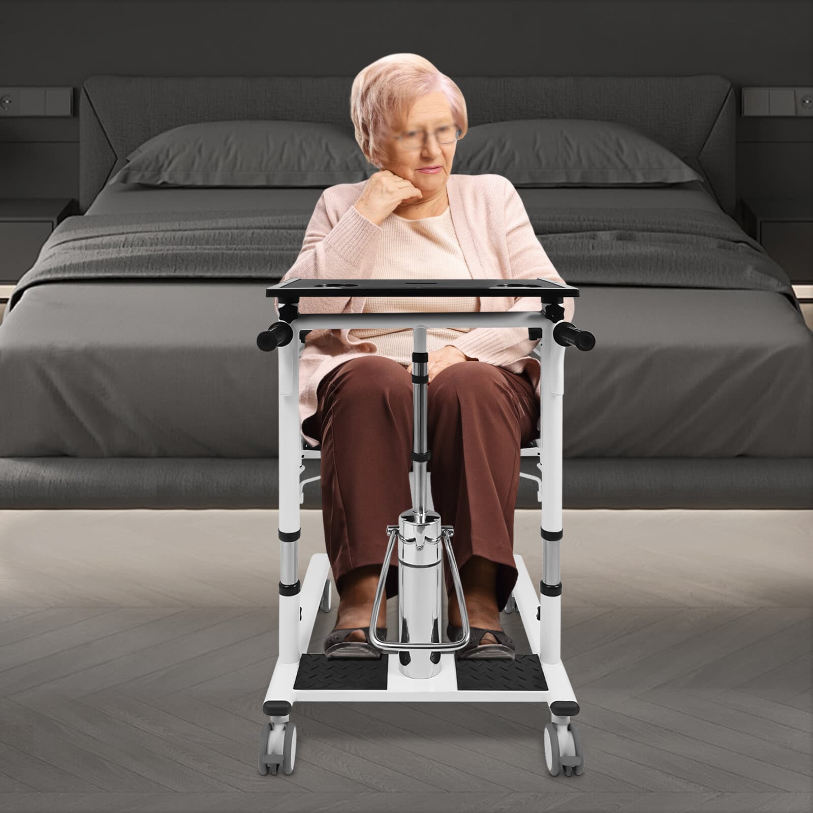 150kg Lift Transfer Chair Patient Lift Hydraulic Lift Transfer Chair Wheelchair  3