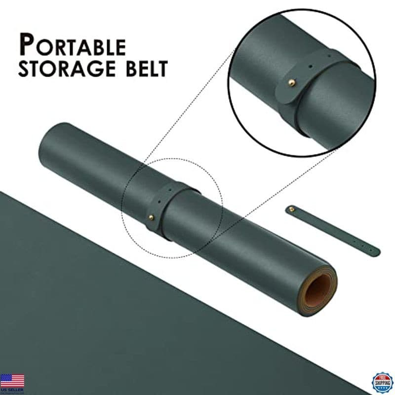 Cork Desk Mat Dual-Sided 90cm x 43cm Dark Green Large Mouse Pad Desk Accessory 4