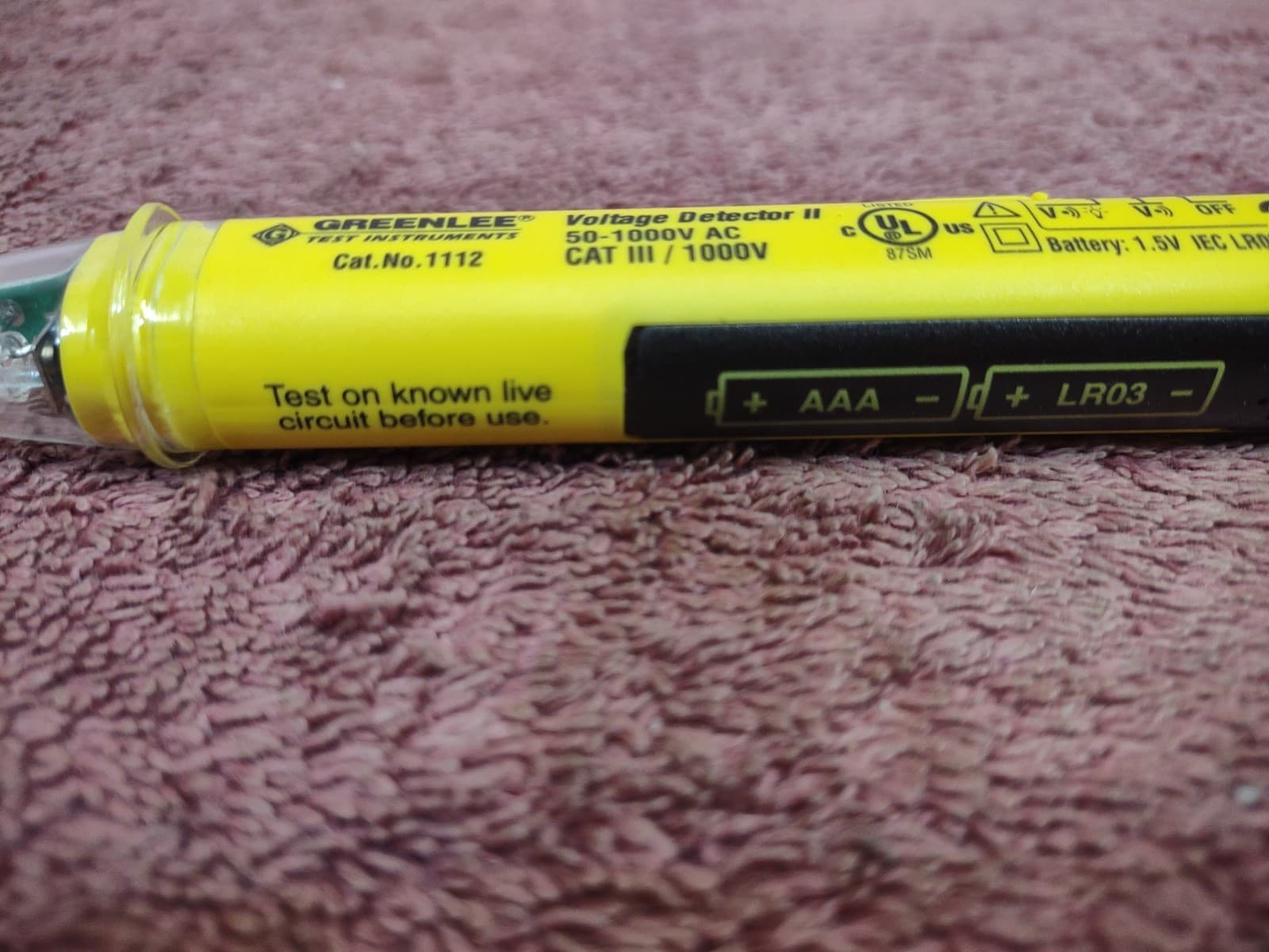 GreenLee #1112 No-Contact Voltage Detector w/ Flashlight Tick Tester 4