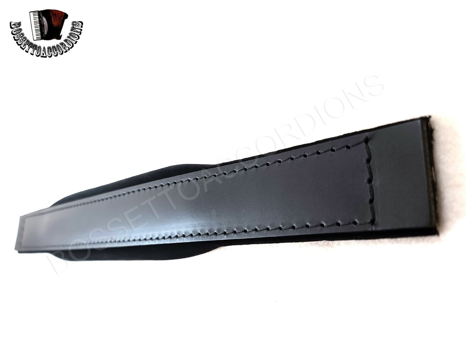 ACCORDION BASS STRAP Top Quality Black Leather / Velvet 400x53 6