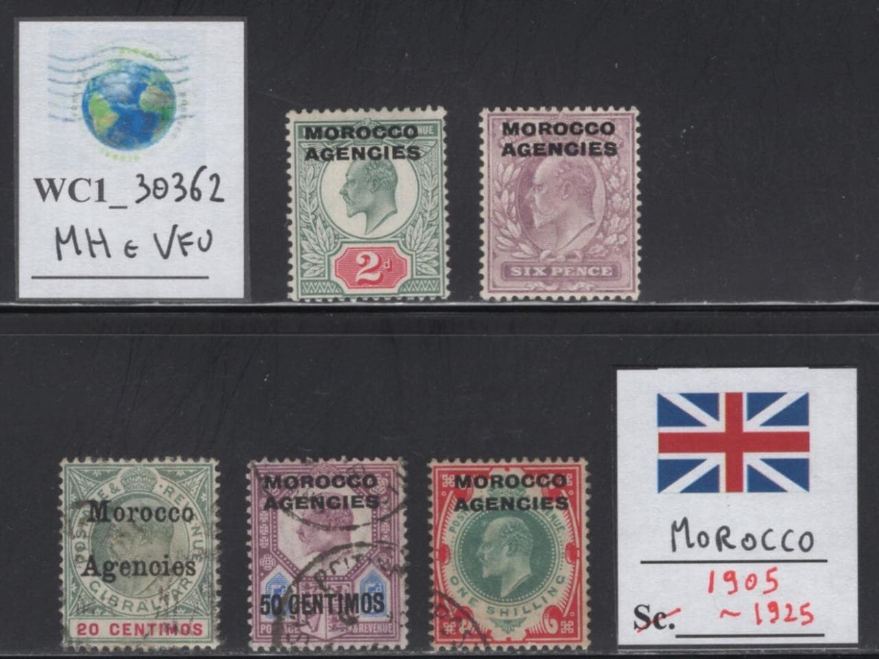 WC1_30362. BRITISH COL.: MOROCCO. Nice lot of 1905-25 stamps. MH & Used