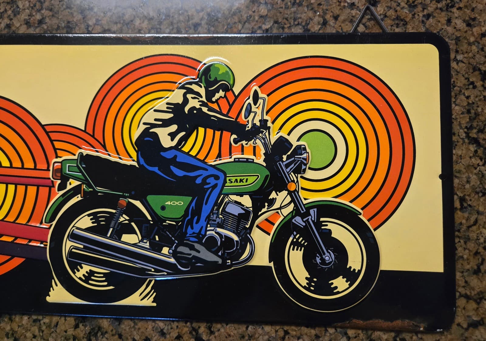 7.5" x 24" KAWASAKI Motorcycle Motorbike Metal Tin EMBOSSED SIGN, BRAND NEW 4