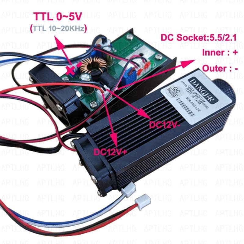 Quality DC 12V 500mW 808nm～810nm IR laser module/Focusable Infrared module / TTL 3