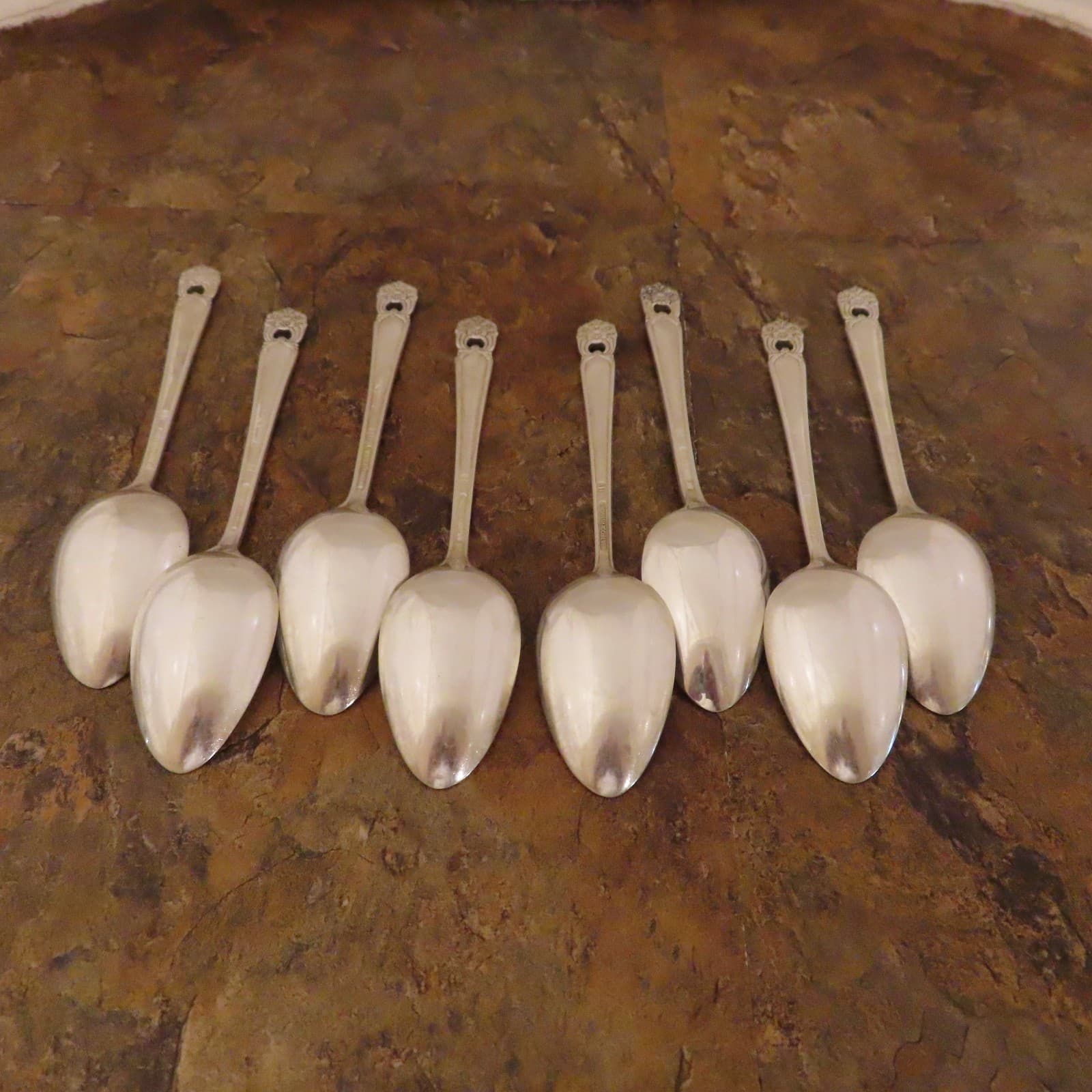 IS Eternally Yours Set 8 Teaspoons Spoon 1847 Rogers Silverplate Flatware Lot U 6