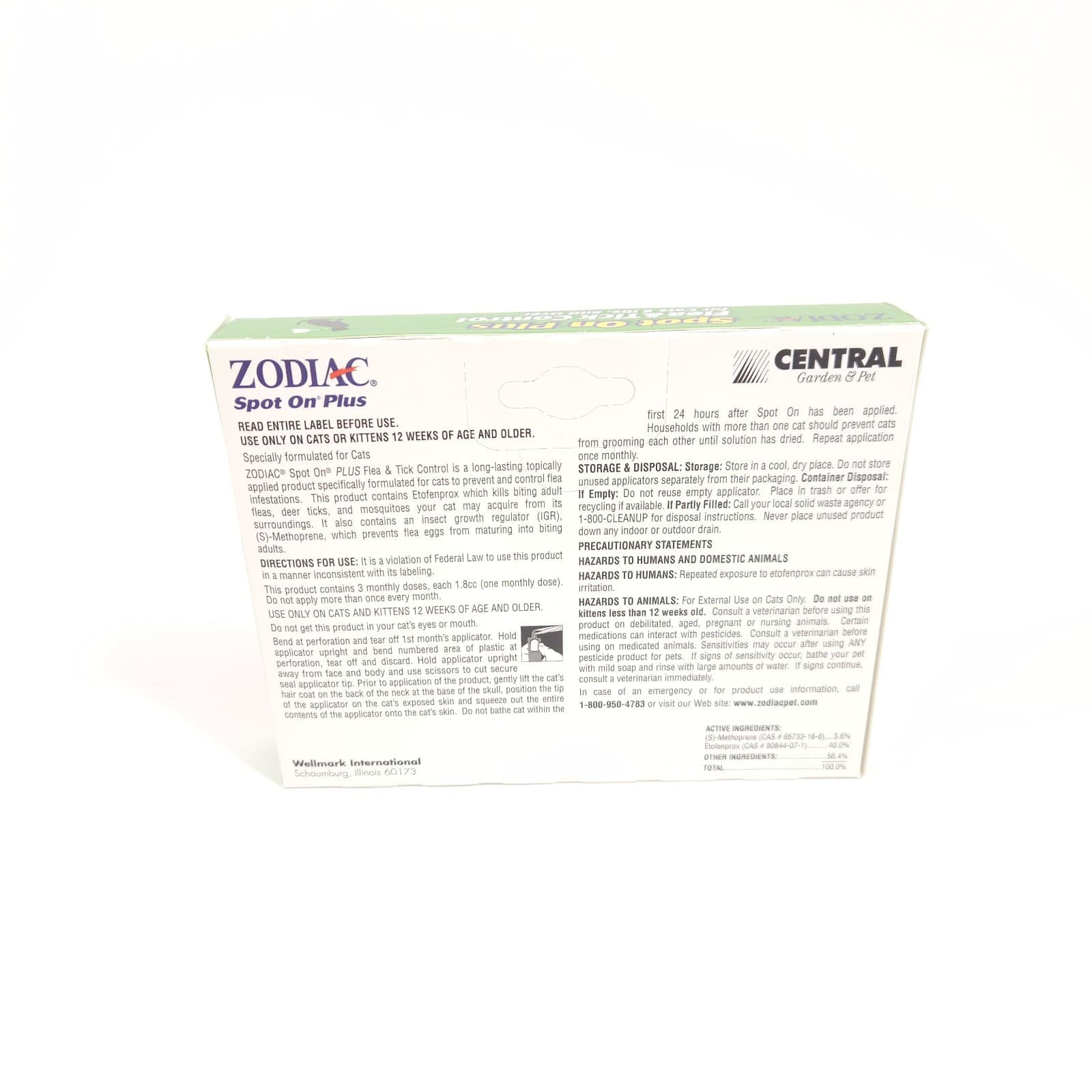 Zodiac Spot On Plus Flea & Tick Control For Cats 5 lbs And Over 3 Month Supply  2