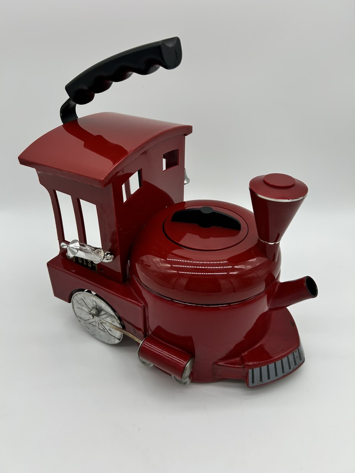 MKI Kamenstein Tea Kettle Pot World of Motion Steam Engine Train 613 Red - AS IS