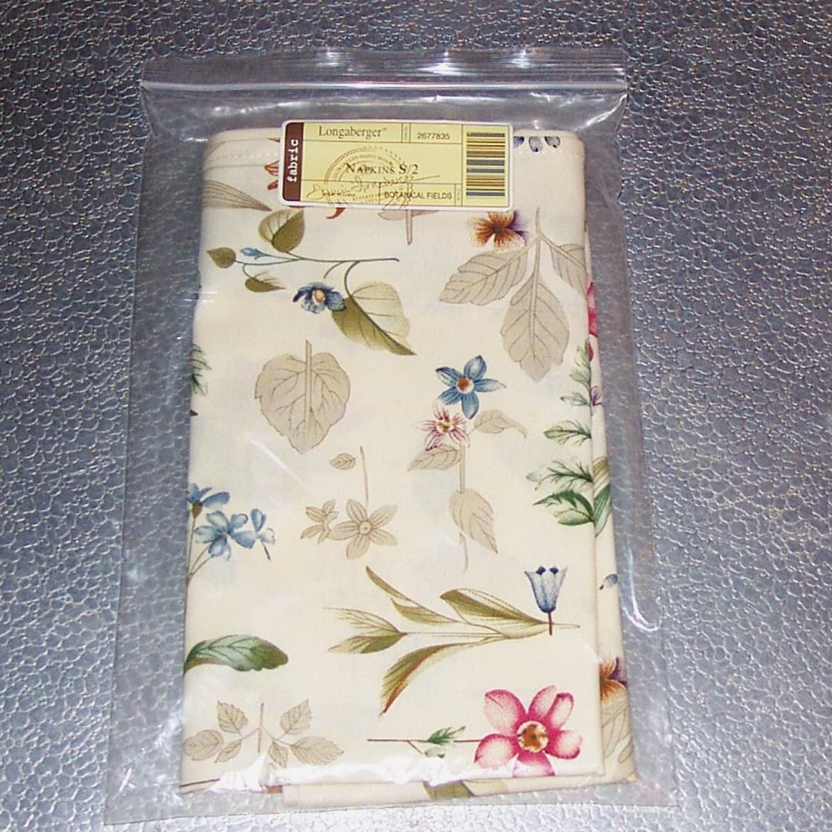 Longaberger Botanical Fields NAPKINS (Pair)... RARE ~ New FREE SHIPPING!