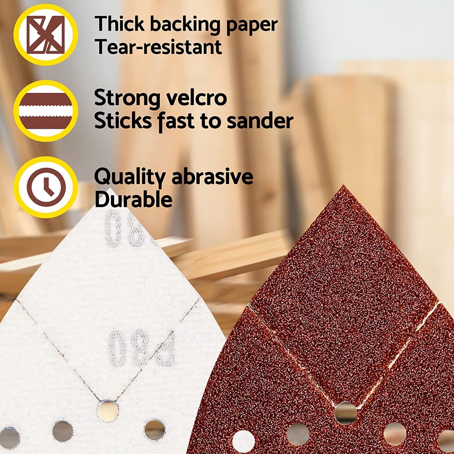 50X Mouse Sanding Pads Hook Loop Sandpaper 150 Grit for Black and Decker Sanders 6