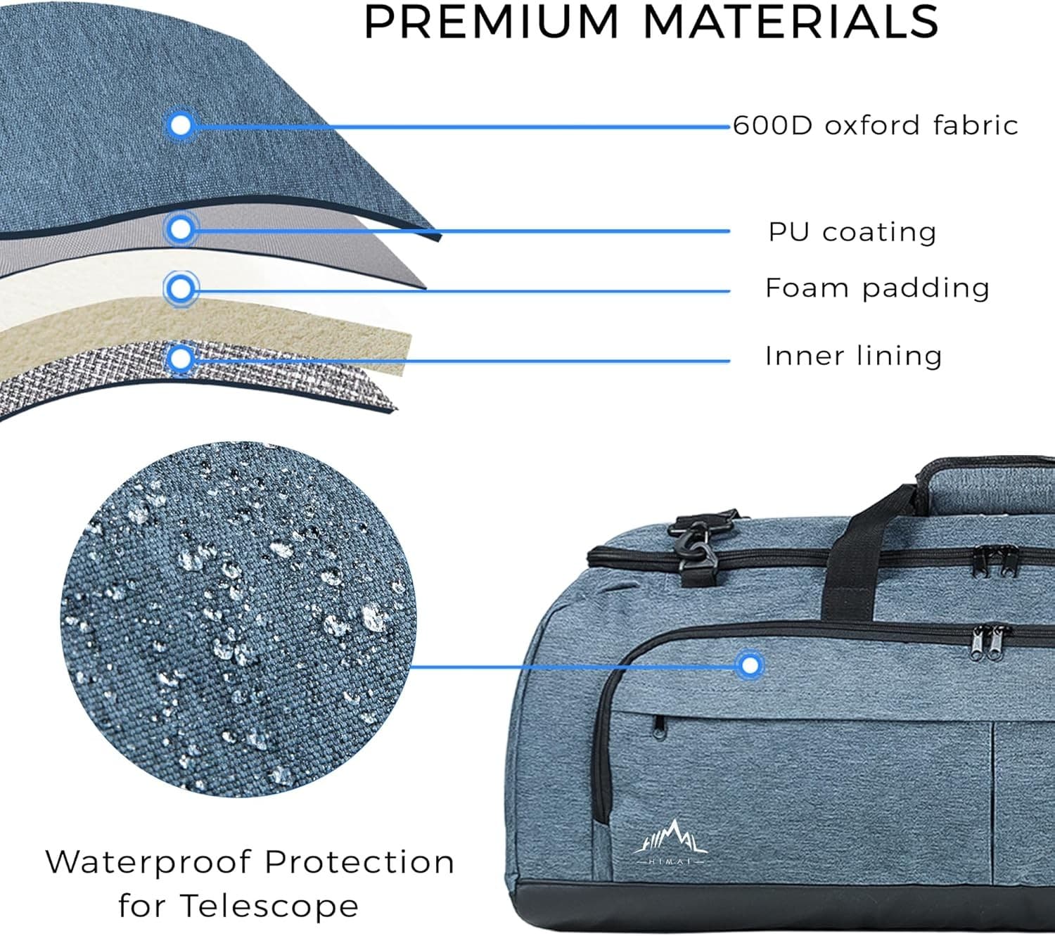 Shock-Absorbent Telescope Bag–Multipurpose Carrying Case 40 Inches  5