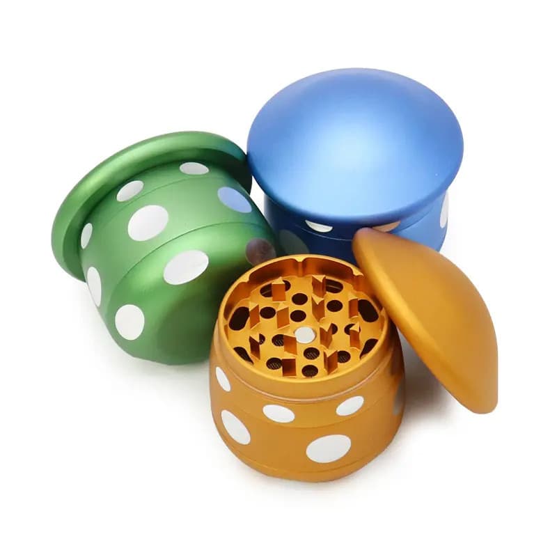 hroom Spice Herb Tobacco Grinder 2.5 Inch 4 Piece Crusher Aluminum Grinder