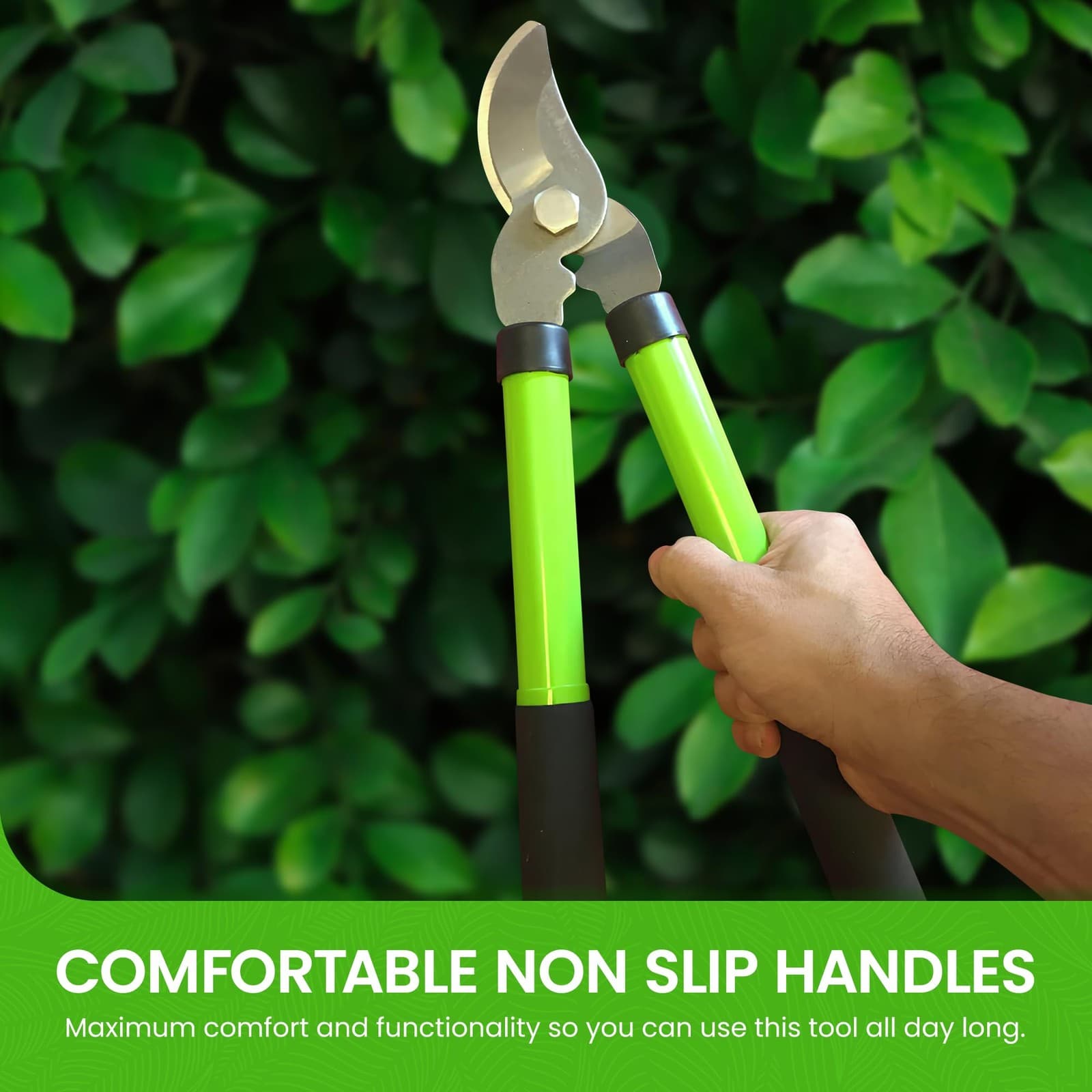 GARDEN GURU Bypass Loppers Tree Trimmer Clipper Compact 15 inch High Carbon 3