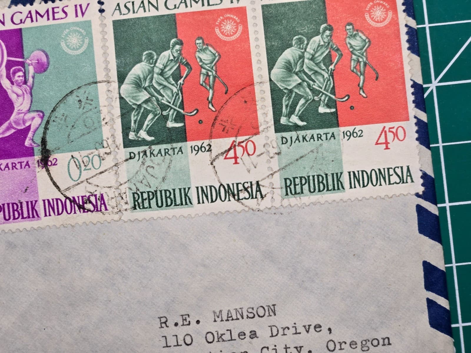 1963 Indonesia Airmail To Oregon With 1962 Asian Games IV 20s And 45s Stamps 3