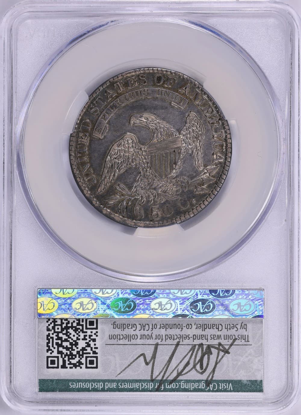 1829/7 50C  Capped Bust Half Dollar , XF45 CAC, WitterBrick, AUTO  CAC Cofounder 3