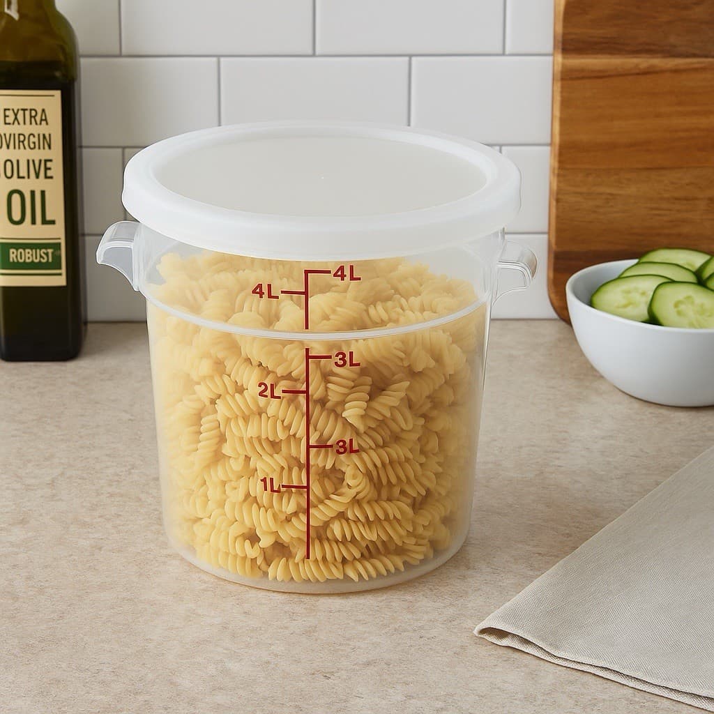 Cambro 4 Qt Round Food Storage Containers w/ Lids 3-Pack BPA-Free 4