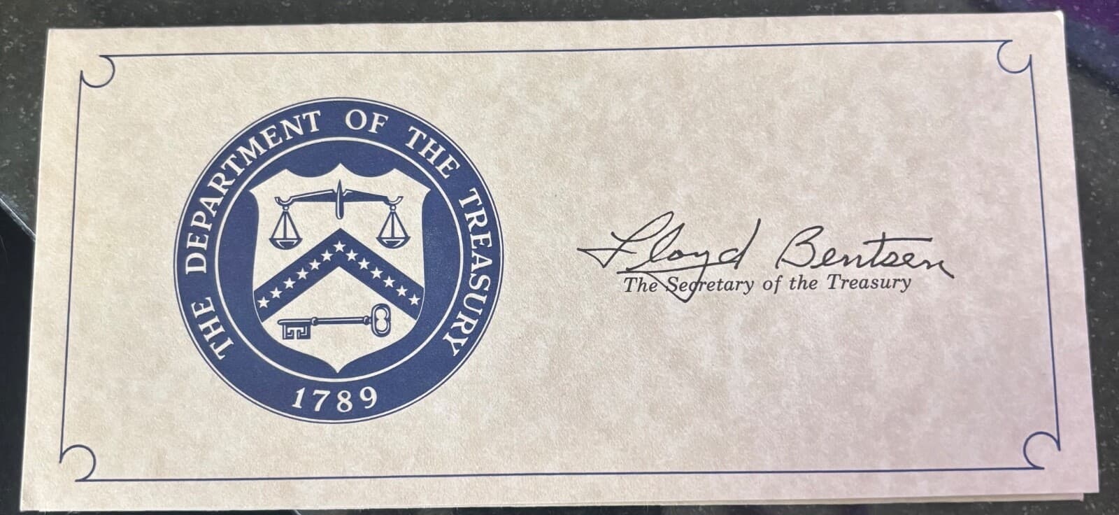 Lloyd Bentsen autographed un-circulated dollar bills 2