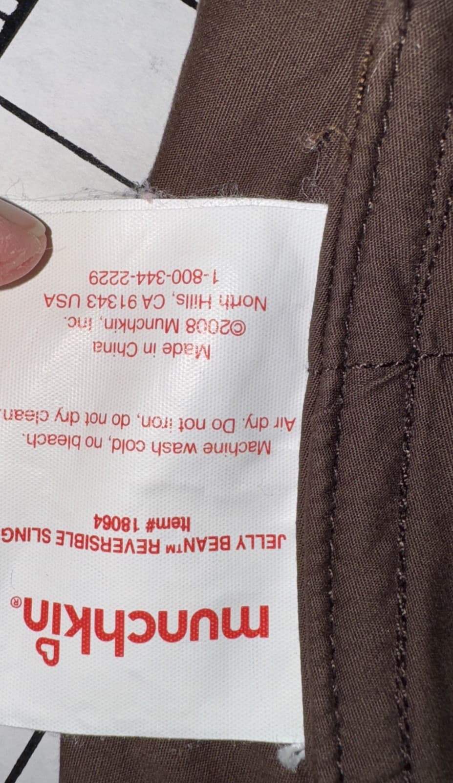 Munchkin Jelly Bean Pink Brown Floral Design Baby Reversible Sling 6