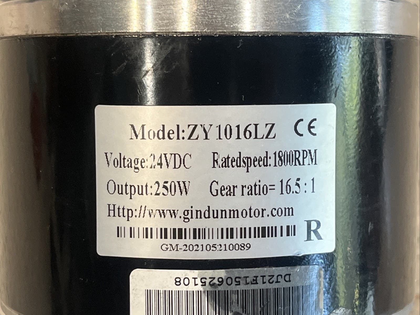 ZY1016LZ Right Side Foldable Wheelchair DC Drive Motor 24VDC 250W 1800RPM 16.5:1 2