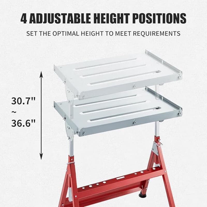 30''x20'' Welding Bench Table 400Lbs Load Capacity Adjustable Workbench Table 6
