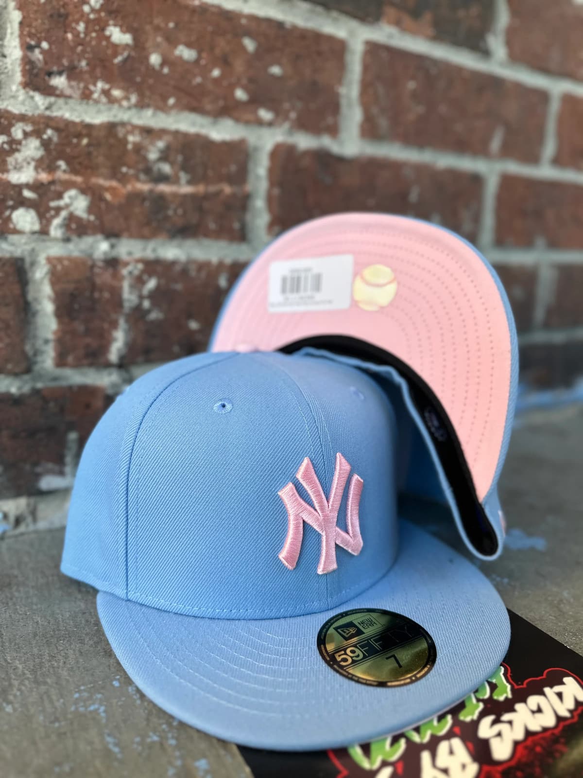 New Era 59Fifty Fitted "New York Yankees" Baby Blue/ Pink 2