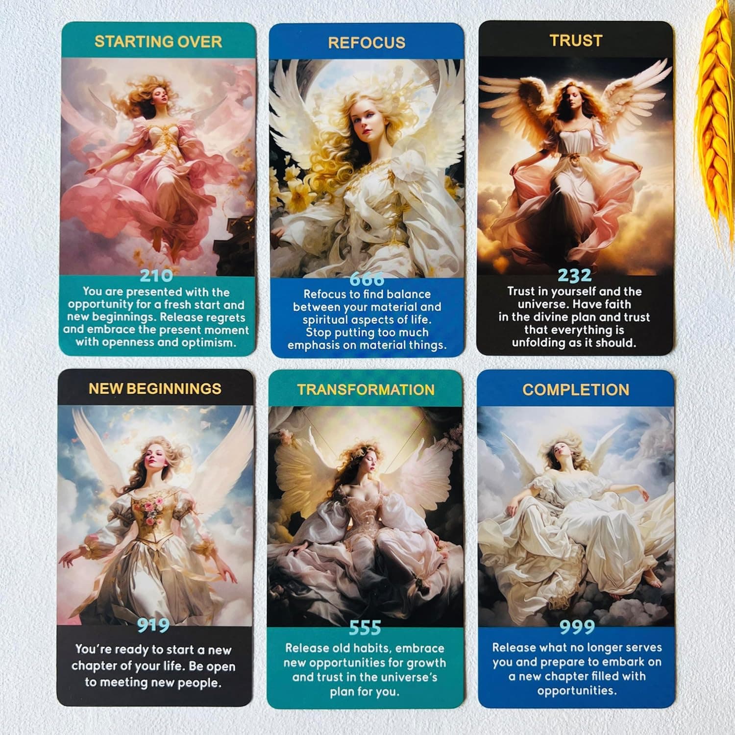 Angel Numbers Oracle Cards, Oracle Cards for Beginners, Enhance Your Spiritual J 4