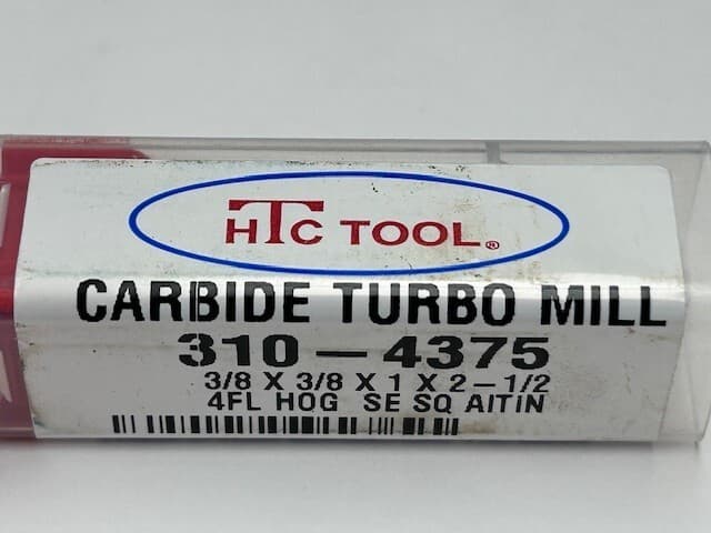 3/8"  4 FLUTE ALTIN COAT CARBIDE ROUGHING END MILL  1" x 2-1/2 OAL HTC 310-4375 6