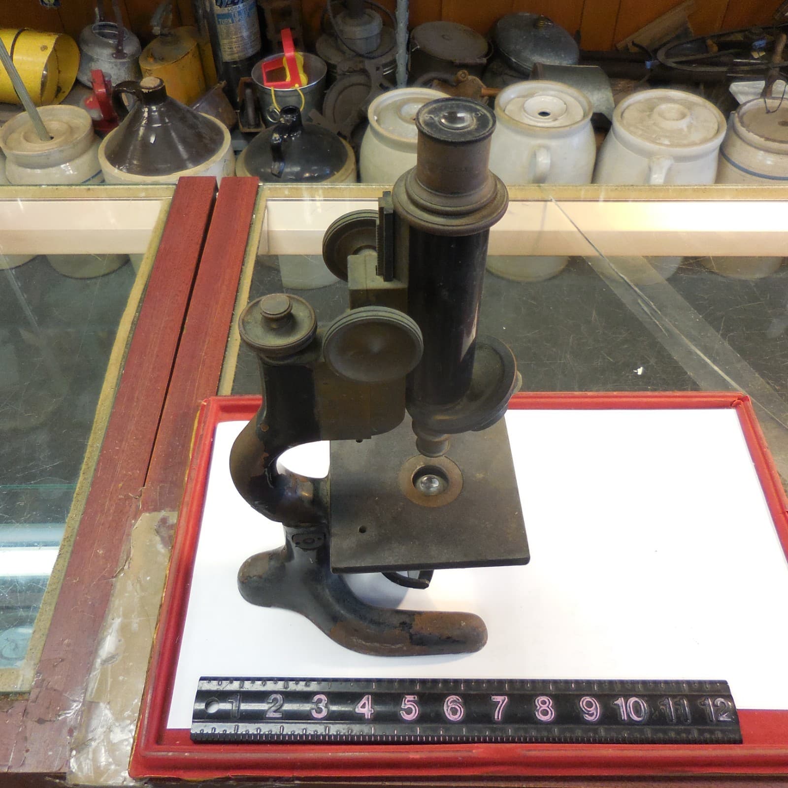 ANTIQUE BAUSCH & LOMB BRASS MICROSCOPE -UNKNOWN CONDITION “AS-IS” 2