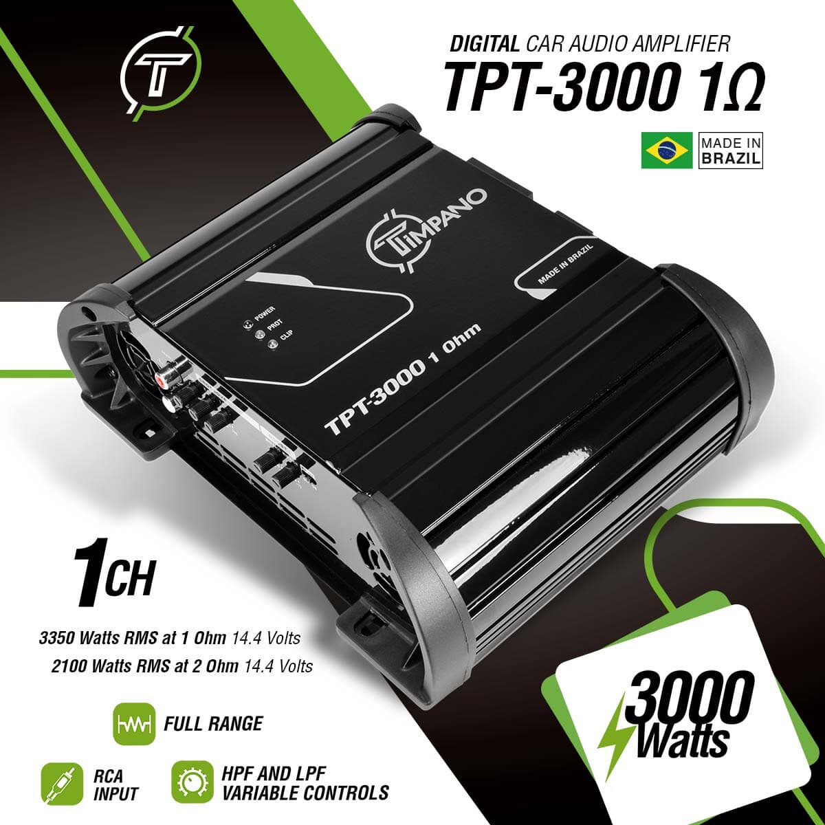 Timpano 3000 Watts Car Audio Amplifier Full Range TPT-3000 1 Ohm 3K Amp by PRV 2