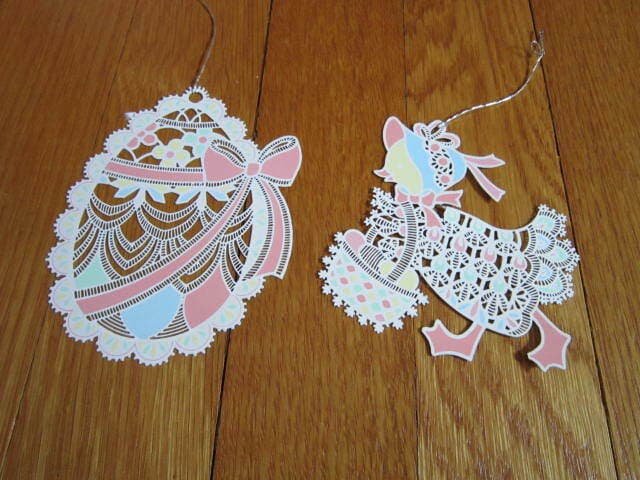 Metal Laser Cut Filigree Easter Decorations Egg Chick/ Duck Basket FREE SHIP 3