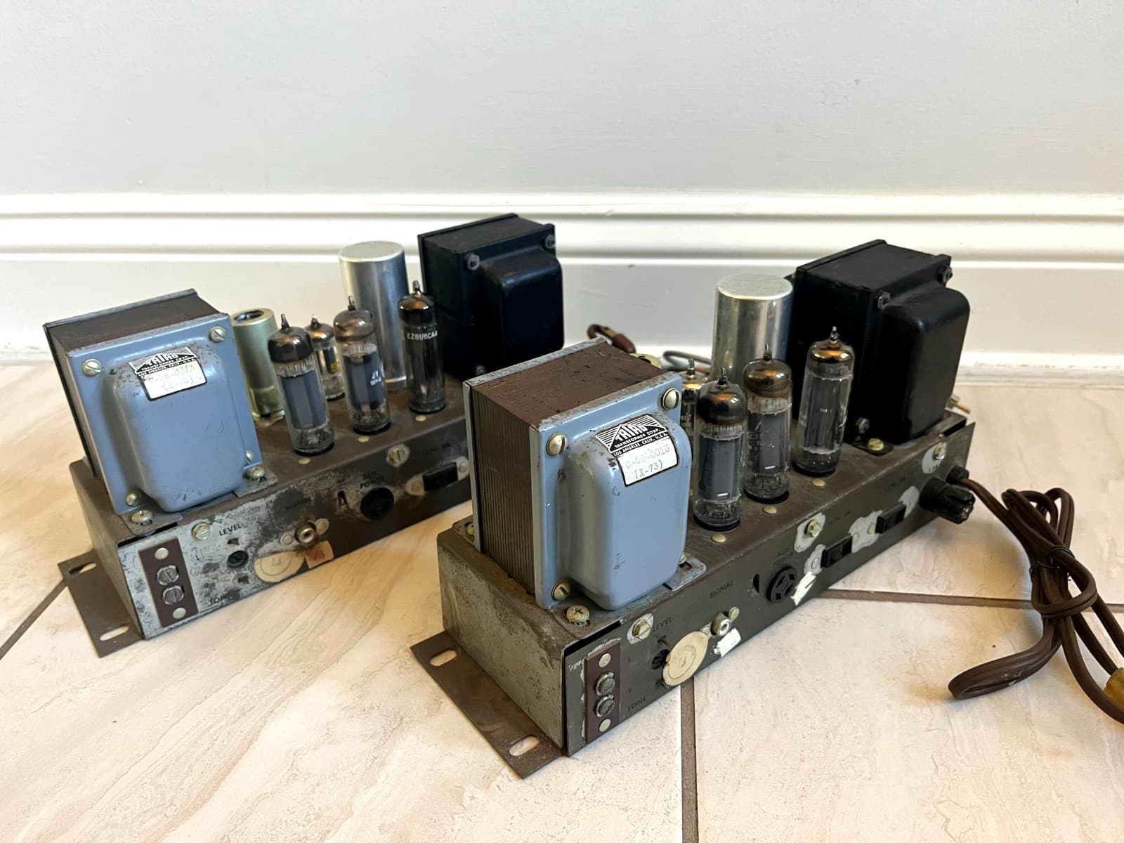 Pair Vintage AMPEX 6973 Monoblock mono Vacuum Tube 15watt Amplifiers Amps