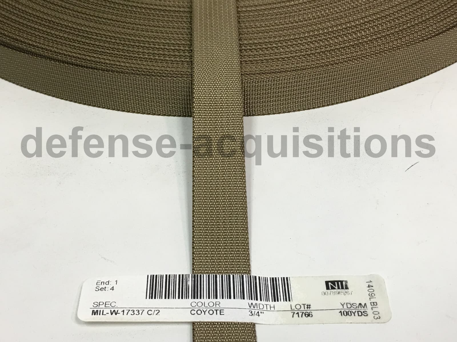 MilSpec Military Webbing 3/4 INCH MIL-W-17337 C2 COYOTE Per Yard