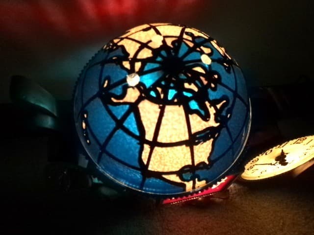 SCHLITZ lighted MOTION MOVING revolving lighted globe & clock sign 3