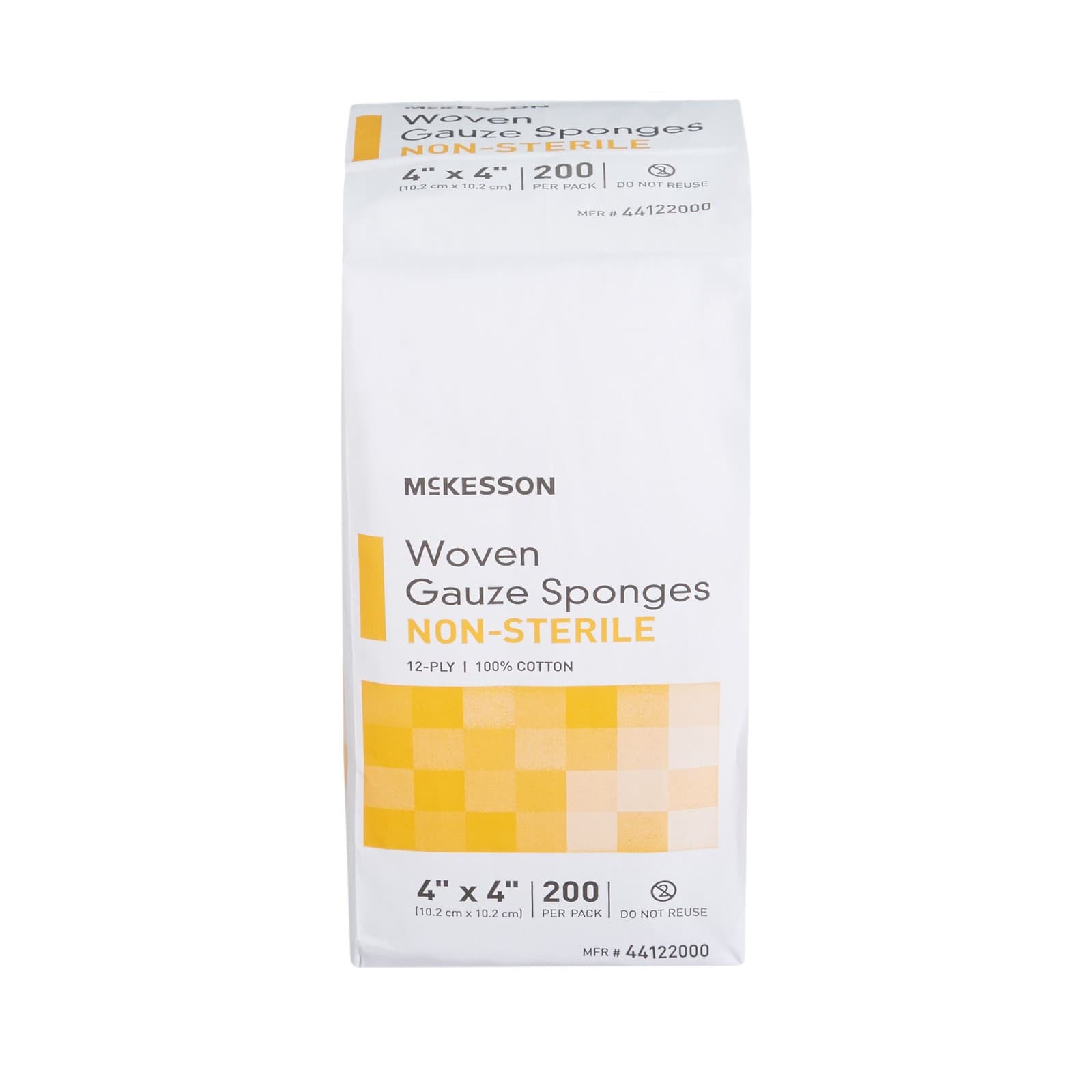 McKesson Woven Gauze Sponges Non-Sterile 12-Ply Cotton 4 in x 4 in 200 Ct 2