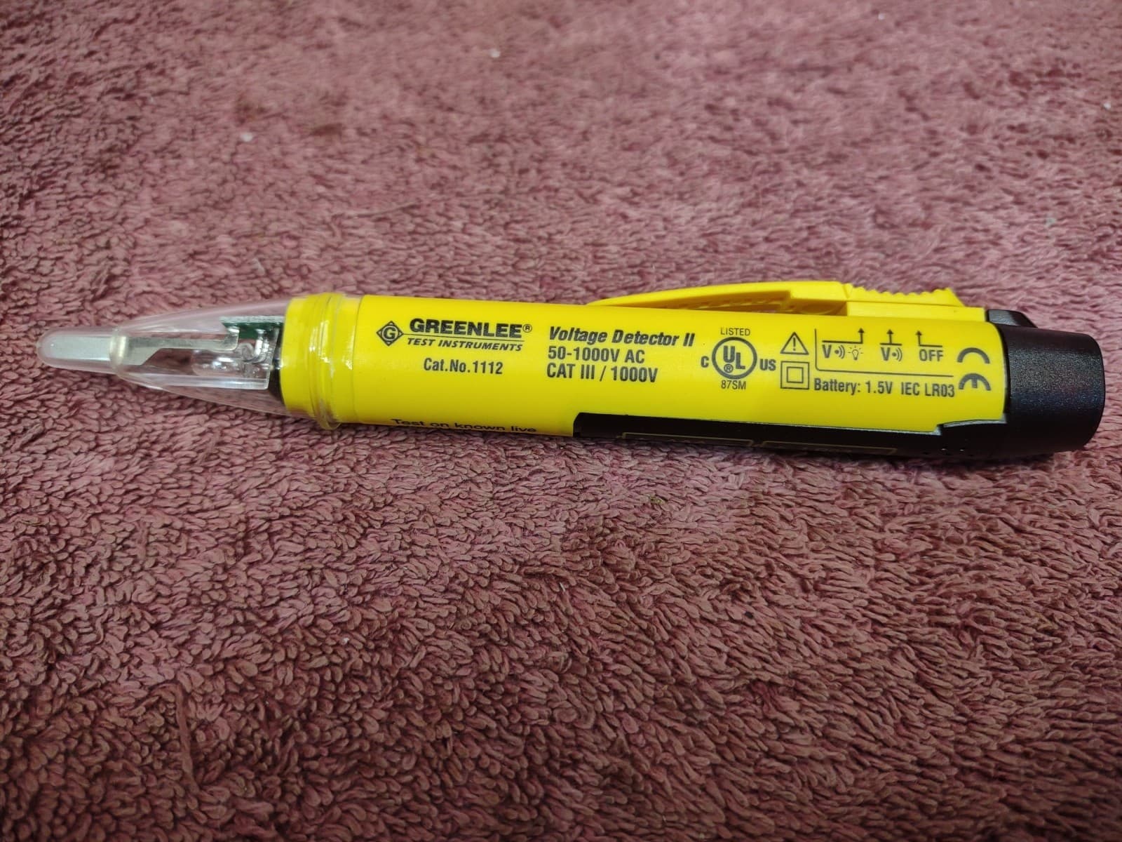 GreenLee #1112 No-Contact Voltage Detector w/ Flashlight Tick Tester 3