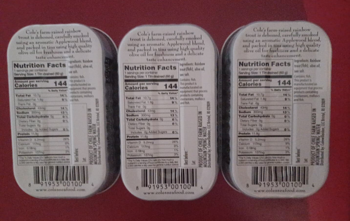 COLES TROUT SMOKED 3.2 Ounce Pack of 3 2