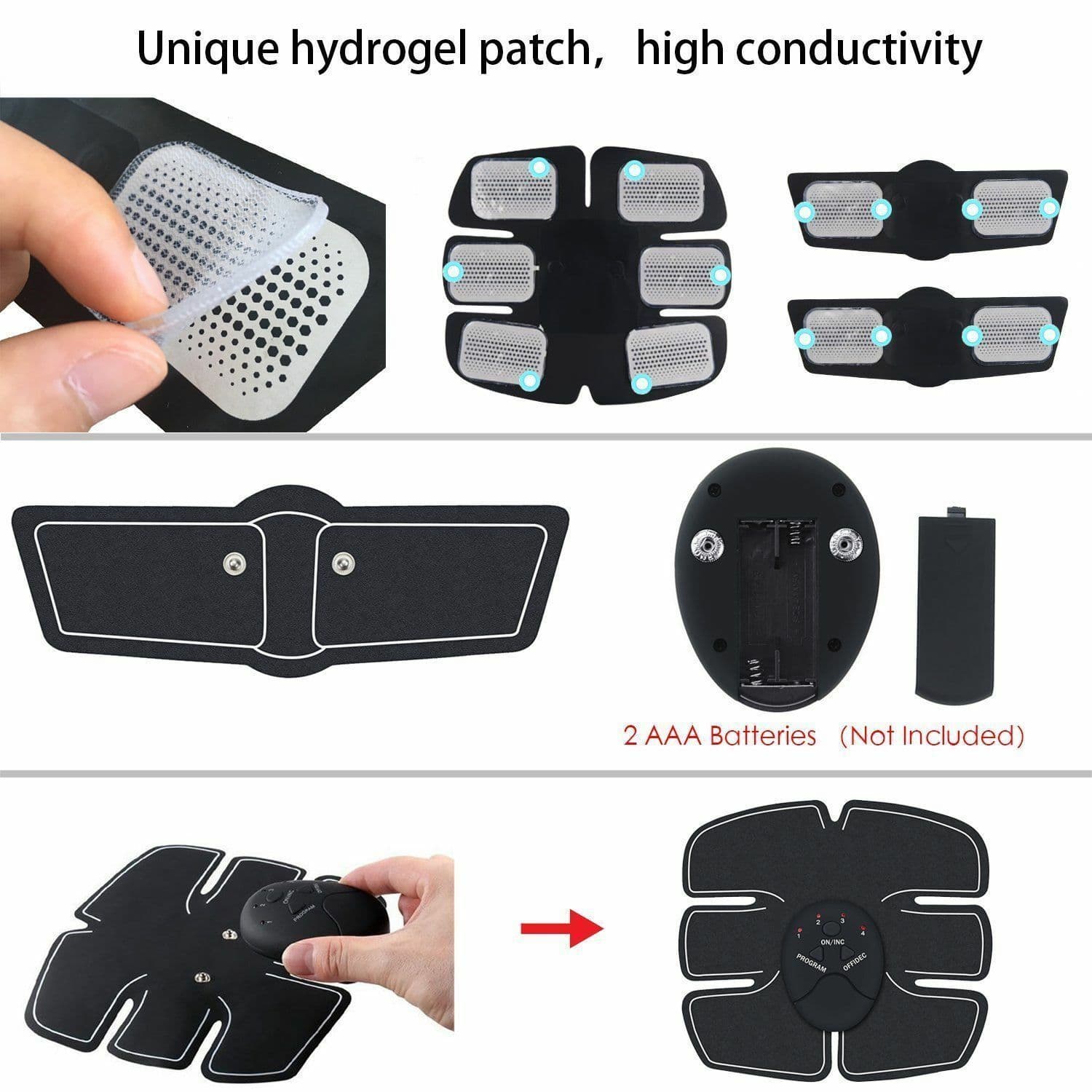 Ultimate EMS AB & Arms Muscle Simulator ABS Training Home Abdominal Trainer Set 3