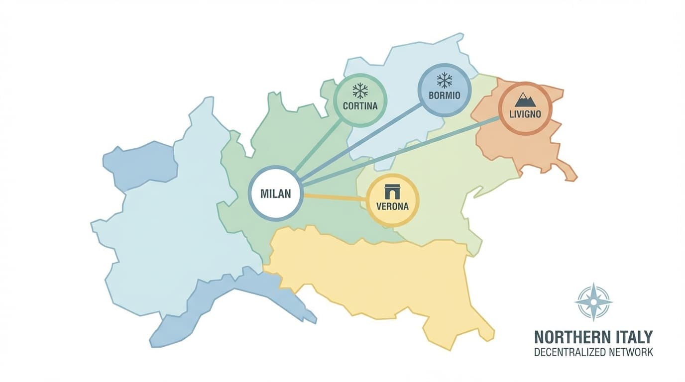 Map of Milano Cortina 2026 Venues