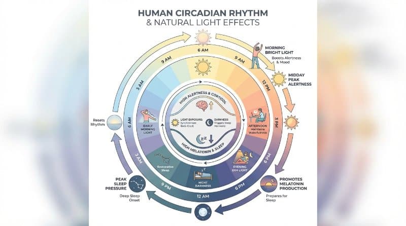 Circadian Rhythm and Light Exposure Chart